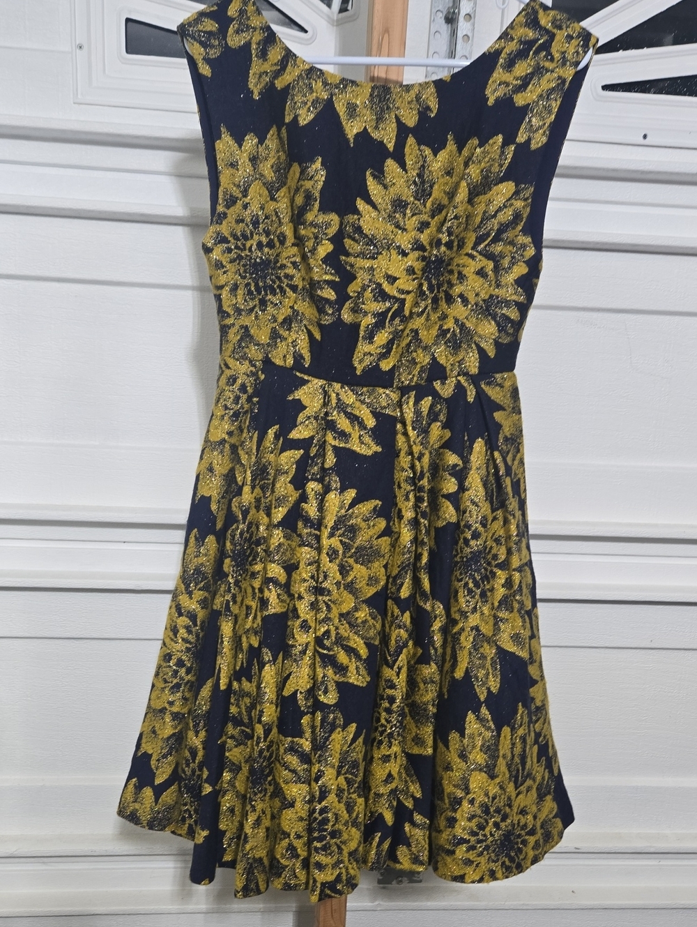 Alice + Olivia Navy Dress with Gold Floral Glitter